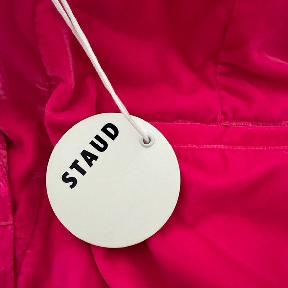 Staud- NWT Hot Pink Velvet Wide Leg Trouser Luisa Pant - Picture 5 of 5